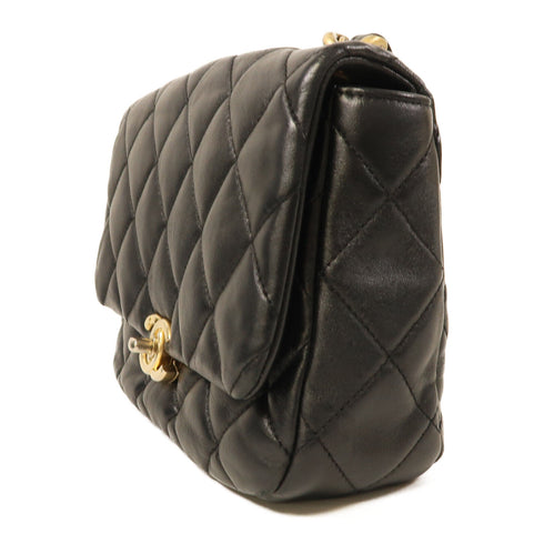 CHANEL CC GHW Chain Shoulder Bag AS3206 Lambskin Leather Black