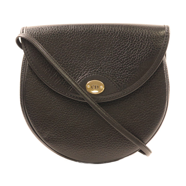 Dior GHW Vintage Shoulder Bag Calfskin Leather Black v1