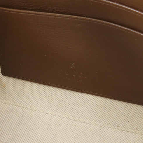 GUCCI GHW GG Supreme 2 Way Shoulder Bag Coated Canvas Brown