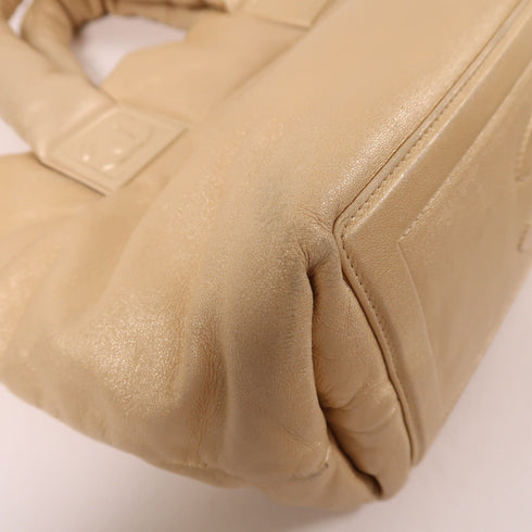 CHANEL CC GHW Coco Cocoon HandBag Tote Bag Leather Gold