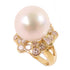 FINE JEWELRY 14.5ct Pearl 1.76ct Diamond Ring US#6.25 18K Yellow Gold