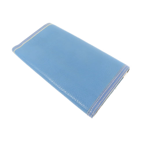 LOUIS VUITTON LV GHW Long Trifold Wallet M91837 Leather Blue