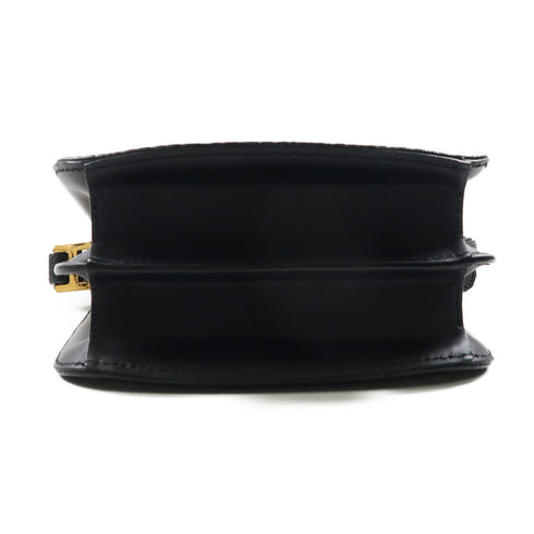 MCM GHW Patricia Visetos Studden Bag Shoulder Calfskin Leather MWS7APA34 Black