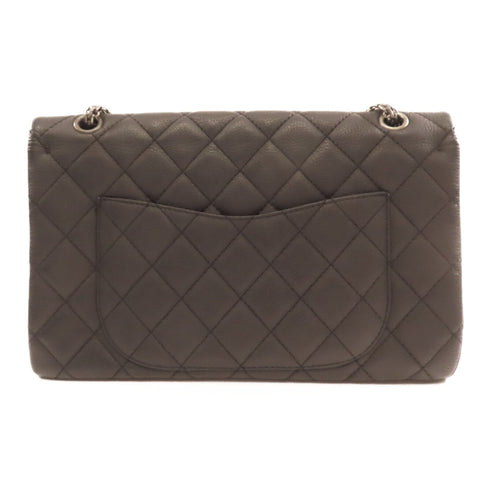 CHANEL Quilted CC SHW 2.55 Chain Shoulder Bag Calfskin Leather Black