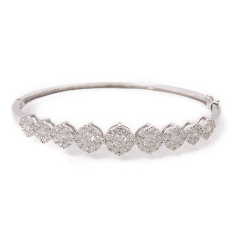 JEWELRY 1.486ct Diamond Bangle 18K White Gold