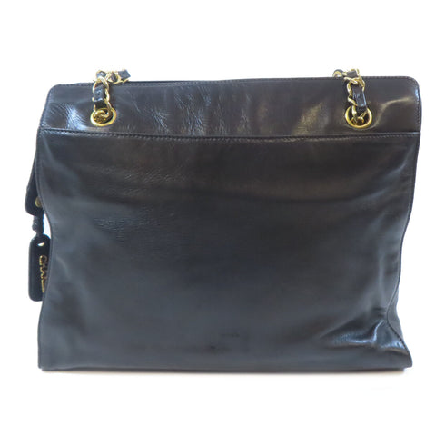 Chanel CC GHW Shoulder Bag Leather Black