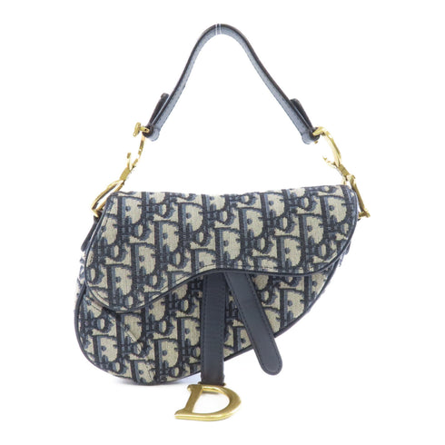 Christian Dior CD GHW Saddle Mini Handbag M0447 CTZQ Canvas Blue
