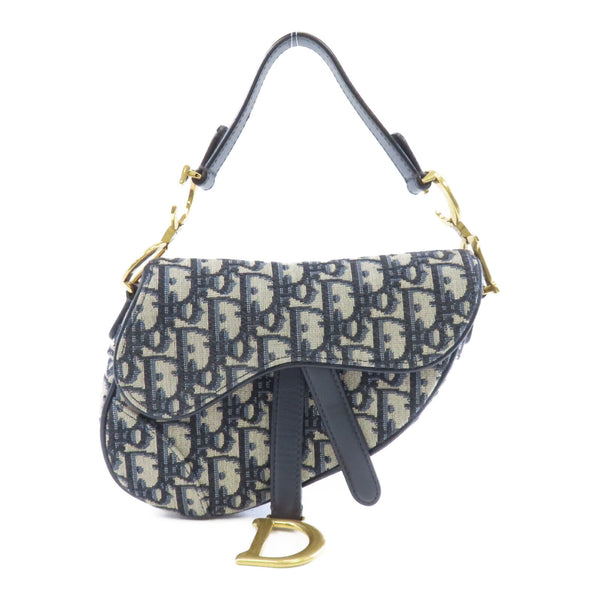 Christian Dior CD GHW Saddle Mini Handbag M0447 CTZQ Canvas Blue
