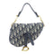 Christian Dior CD GHW Saddle Mini Handbag M0447 CTZQ Canvas Blue