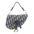 Christian Dior CD GHW Saddle Mini Handbag M0447 CTZQ Canvas Blue