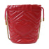 GUCCI GHW GG Marmont Bucket Chain Shoulder Bag 575163 Calfskin Leather Red