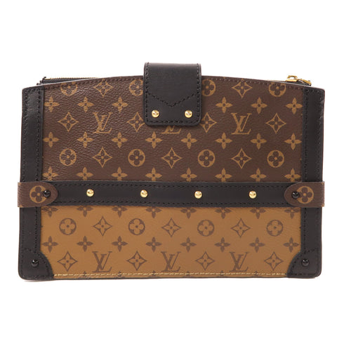 LOUIS VUITTON LV GHW Trunk Clutch Shoulder Bag M43596 Monogram Reverse Brown