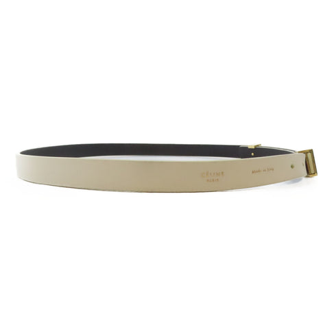 CELINE GHW Belt Calfskin Leather White