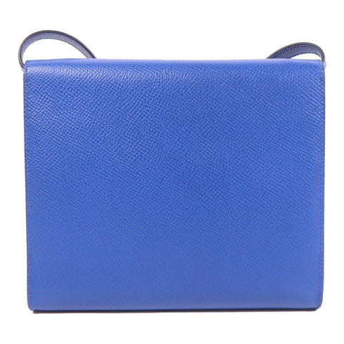 HERMES PHW Clic 16 Shoulder Bag Epsom Leather Blue