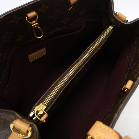 LOUIS VUITTON LV GHW Montaigne MM 2 Way Bag Handbag M41056 Monogram Brown v1