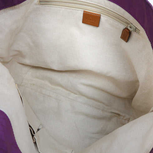 GUCCI GG SHW Tote Bag Handbag 282439 Nylon Purple