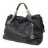 BVLGARI GHW Monete 2 Way Shoulder Bag Leather Black