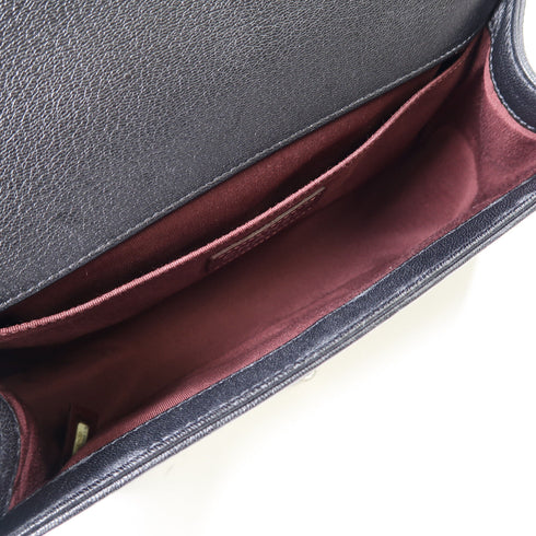 CHANEL Quilted CC SHW Chanel Boy Chain Shoulder Bag Calfskin Leather Black