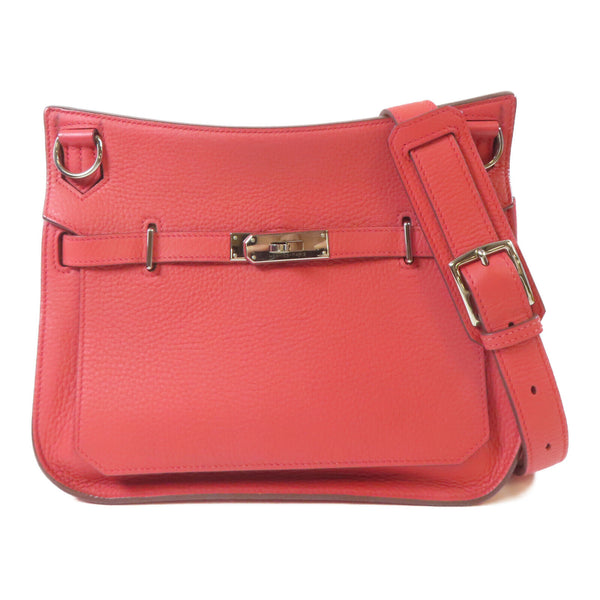 HERMES PHW Jypsiere 28 Shoulder Crossbody Taurillon Clemence Bougainvillea Red