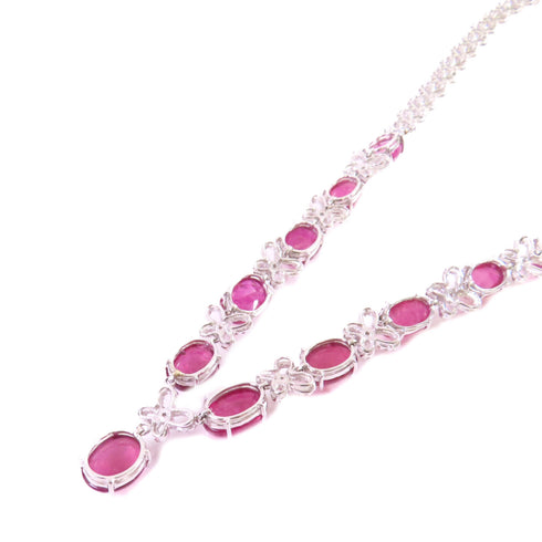 Jewelry SHW Tourmaline Diamond Necklace 18K White Gold