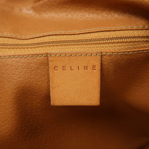 CELINE GHW Vintage Hand Bag PVC Coated Canvas/Calfskin Leather Brown