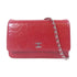 CHANEL CC SHW WOC Wallet On Chain Shoulder Crossbody Bag Lambskin Leather Red