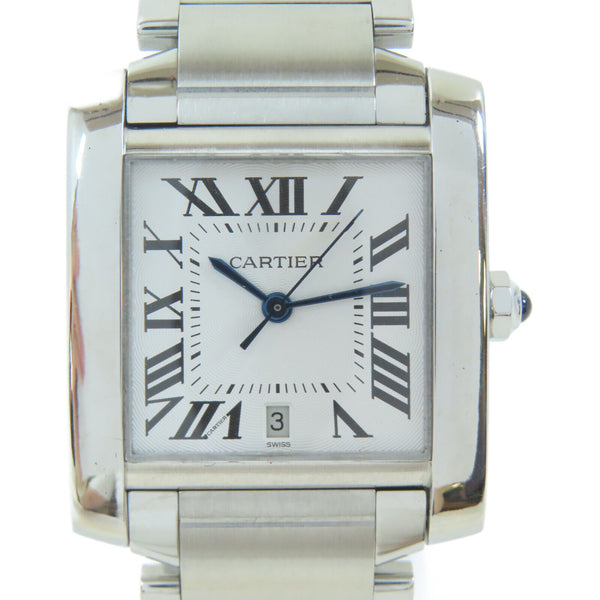 CARTIER Tank Francaise Automatic Movement Watch W51002Q3 Stainless Steel White