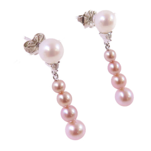 MIKIMOTO SHW Pearl Earrings 925 Sterling Silver