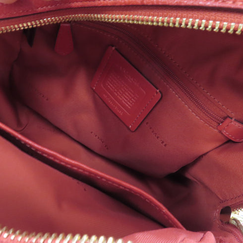 COACH GHW Backpack 31032 Calfskin Leather Red