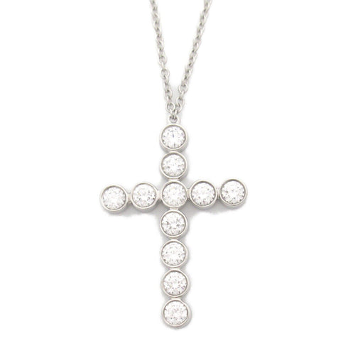 TIFFANY&CO Jazz Cross Diamond Necklace PT950 Platinum
