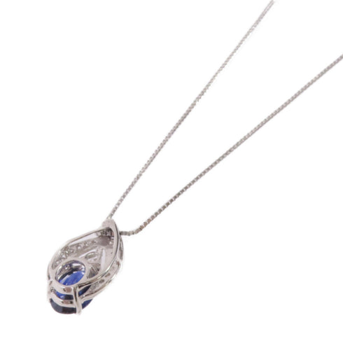 FINE JEWELRY 1.73ct Sapphire 0.24ct Diamond Necklace PT850 Platinum