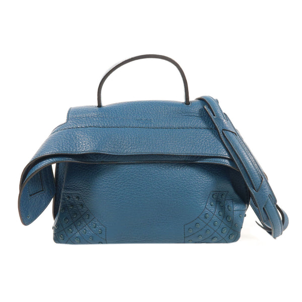 TOD'S SHW Shoulder Bag 2 Way Shoulder Bag Handbag Calfskin Leather Blue