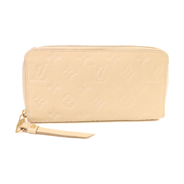 LOUIS VUITTON LV GHW Round Long Wallet Monogram Empreinte Beige