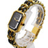 CHANEL CC Premiere L Quartz Movement Watch H0001 Gold Plated Leather Black