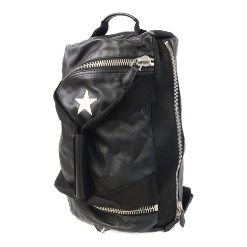 GIVENCHY SHW 2 Way Star Backpack Rucksack Lambskin Leather Black