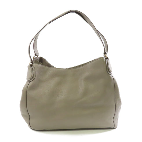 COACH GHW Shoulder Bag H1592 Calfskin Leather Grey