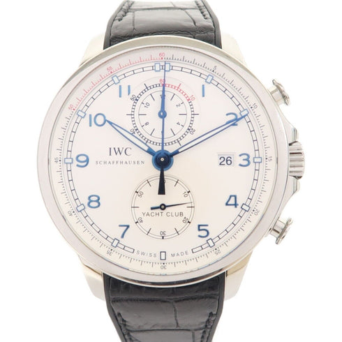 IWC Portuguese Yacht Club Chronograph Automatic Watch Stainless Steel White