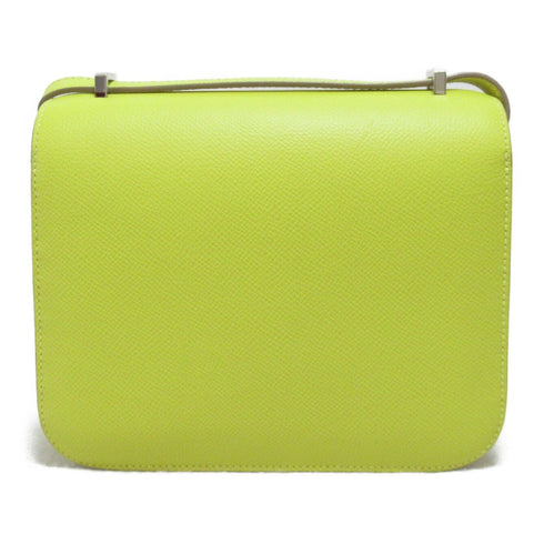 HERMES PHW Mini Constance 18 Shoulder Crossbody Bag Epsom Leather Lime Yellow