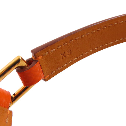 HERMES GHW Rivale Double Tour Bracelet Bangle Epsom Leather