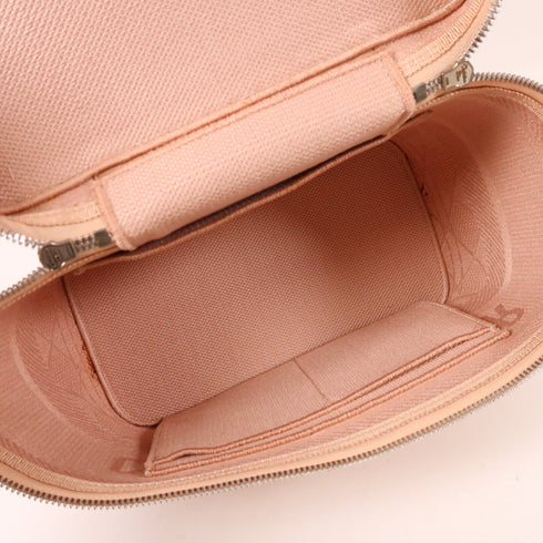 Christian Dior CD SHW Vanity Case Hand Bag Canvas Pink