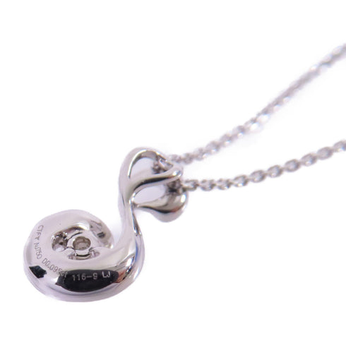 FINE JEWELRY 0.095ct Diamond Necklace 18K White Gold PT950 Platinum