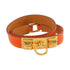 HERMES GHW Rivale Double Tour Bracelet Bangle Epsom Leather