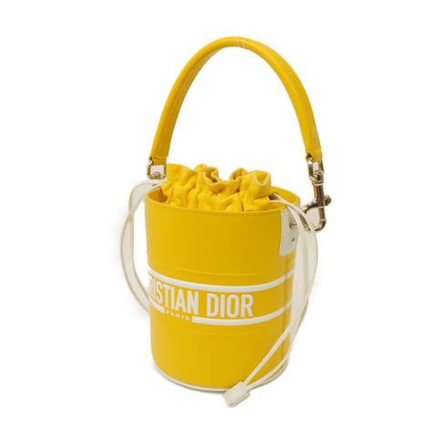 Christian Dior CD GHW Vibe S 2way Shoulder Bag M870300BR Calfskin Leather Yellow