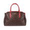 COACH GHW Handbag G1823 PVC Coated Canvas Brown/Red