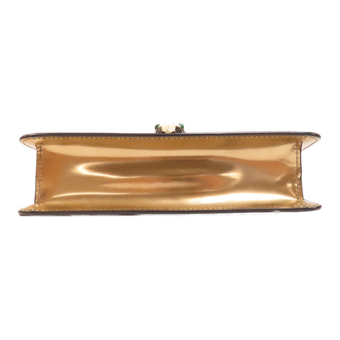 BVLGARI GHW Serpenti Forever Chain Shoulder Bag 39797 Patent Leather Gold