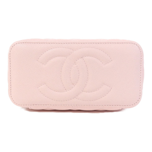 CHANEL Quilted CC GHW Chain Shoulder Bag Calfskin Leather Pink v1