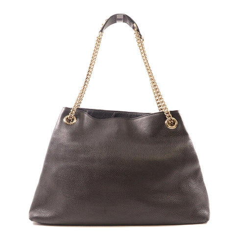 GUCCI GG GHW Soho Chain Shoulder Bag 308982 Calfskin Leather Black