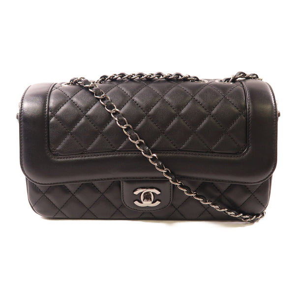 CHANEL CC SHW Chain Shoulder Bag Calfskin Leather Black v11