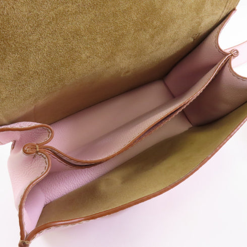 LOEWE GHW Barcelona Bag Shoulder Bag Calfskin Leather Pink