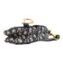 Christian Dior CD GHW Saddle Flap Bag 2 Way Bag Canvas Navy/Beige
